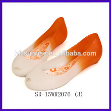 SR-15WR2076 (3) neue orange Plastikgelee flache Schuhe Frauen Mädchen Steigung Farbe Melissa Gelee Schuhe Mode Frauen Gelee Schuhe
